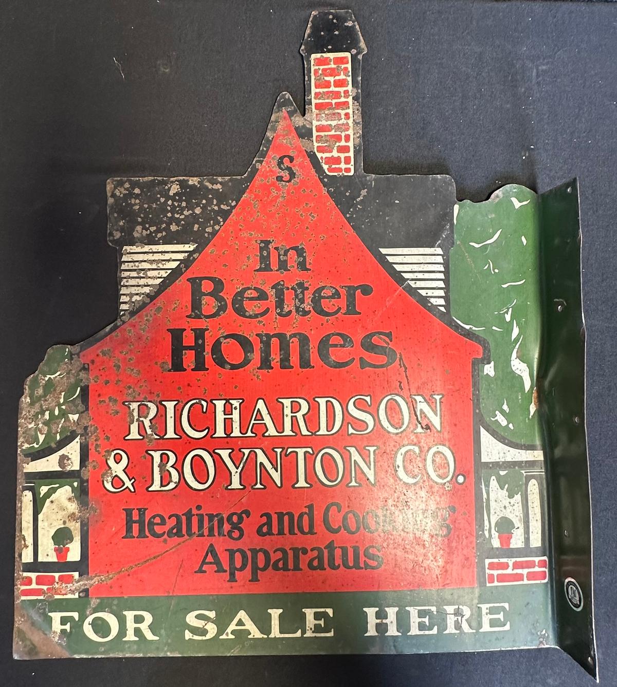 Richardson & Boyton 1920s In Better Homes Heating & Cooking Apparatus Double Sided Diecut Flange Sig