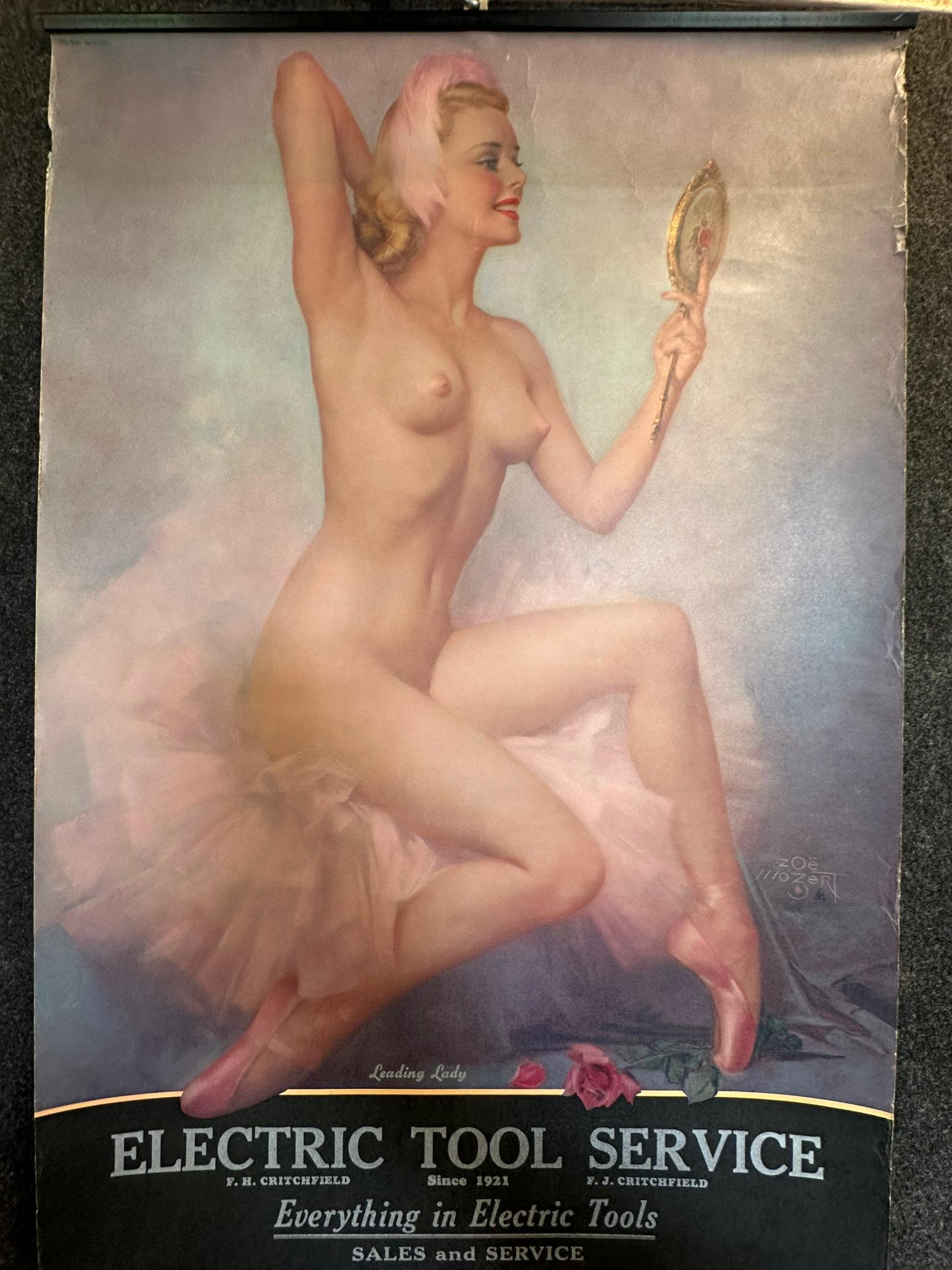 Electric Tool Service 1953 Detroit Calendar Leading Leady Zoe Mozert Nude Ballarina