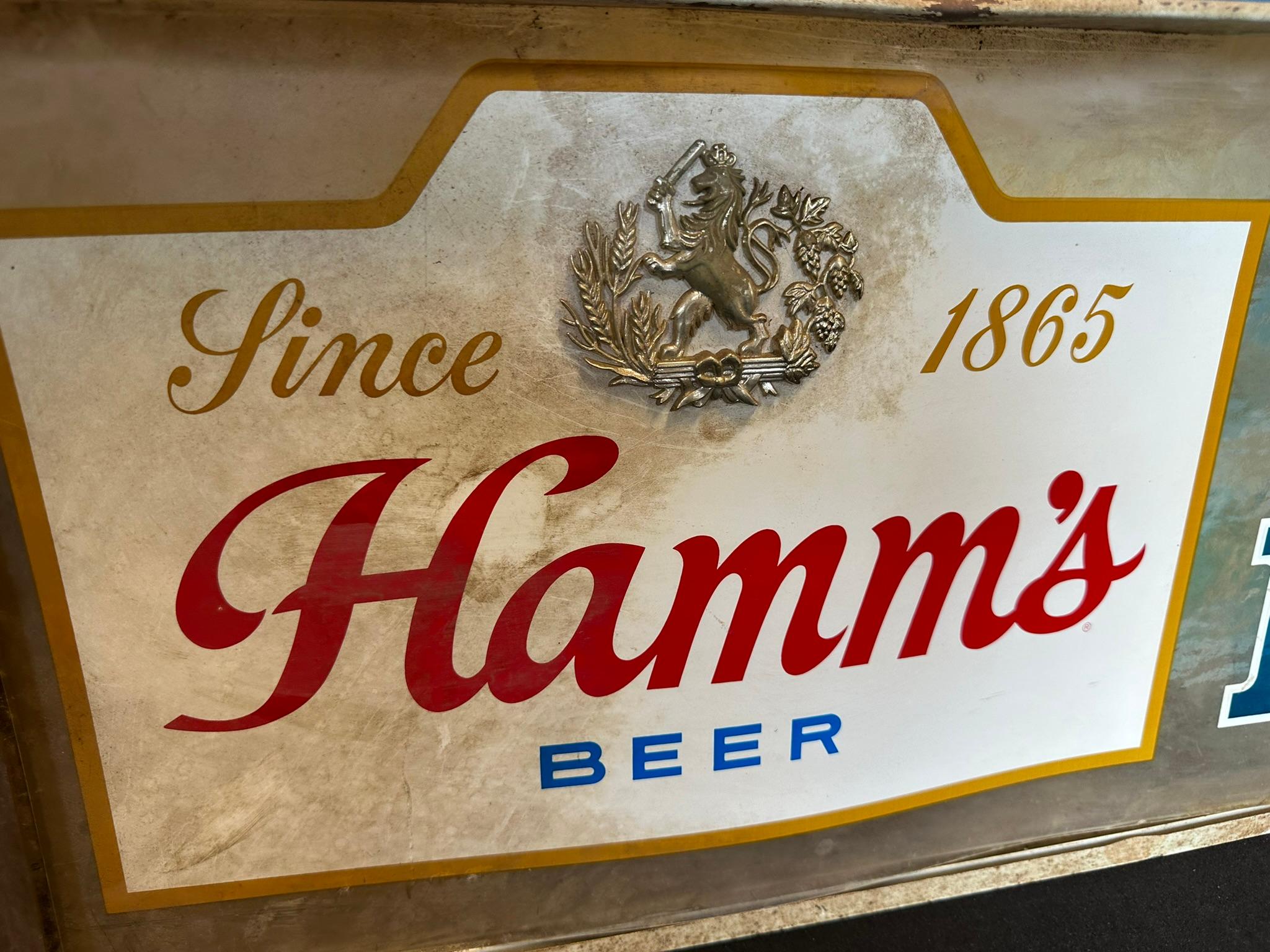 Metal & Plastic Vtg 70s Hamm's Beer Cold Beer Large Advertising Sign