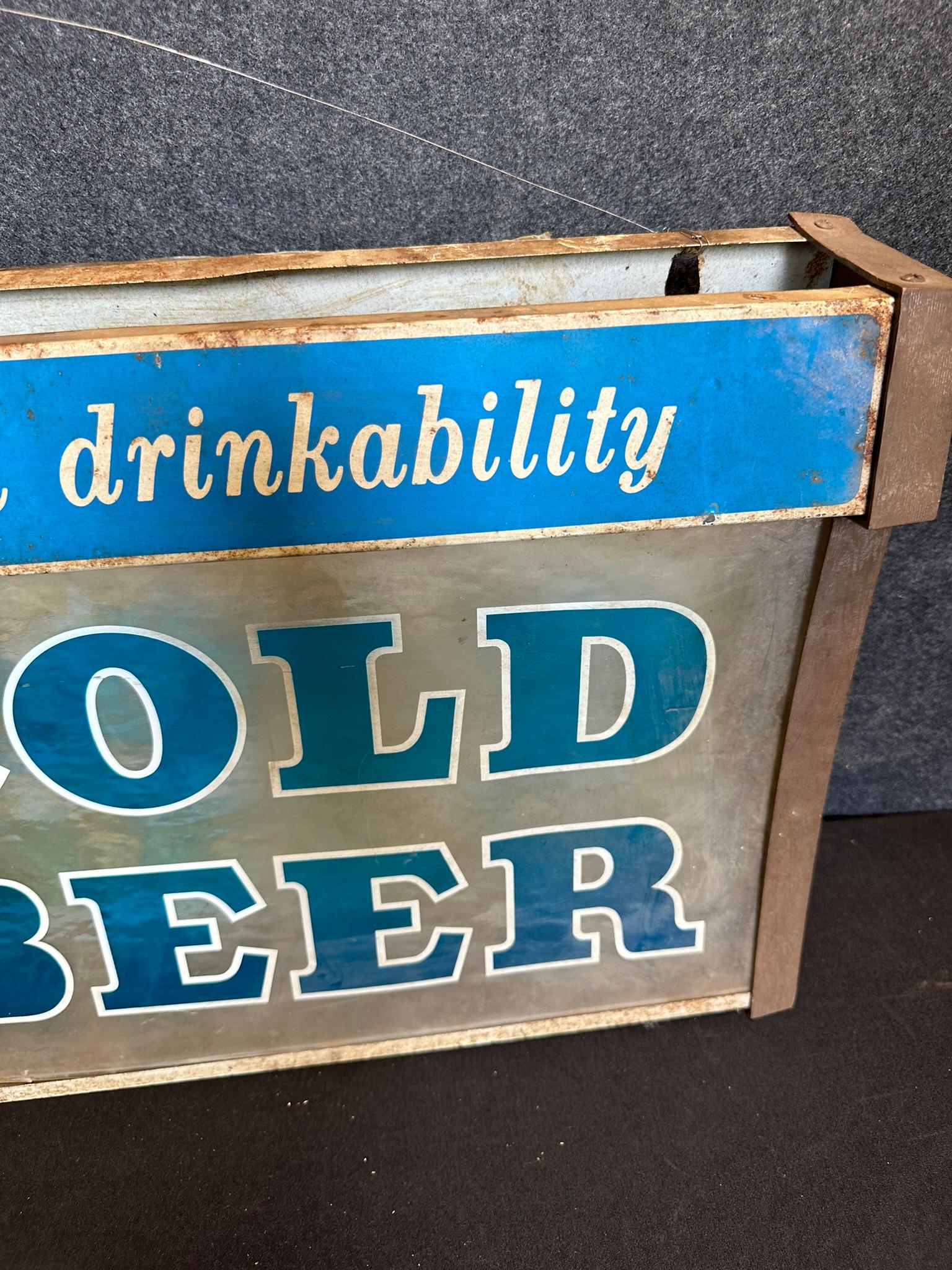 Metal & Plastic Vtg 70s Hamm's Beer Cold Beer Large Advertising Sign