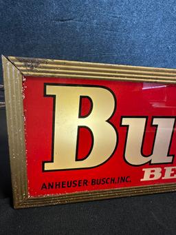 Budweiser Beer In Bottles 1950s Lighted Hanging Advertising Bar Sign