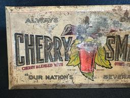 Cherry Smash Tin Over Cardboard Advertising Counter Top Display Sign