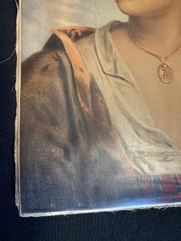 Antique 1880s L. Prang & Co Boston Mass Jewelry Lithograph w. Canvas Back