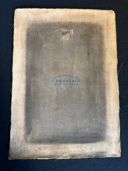 Antique 1880s L. Prang & Co Boston Mass Jewelry Lithograph w. Canvas Back