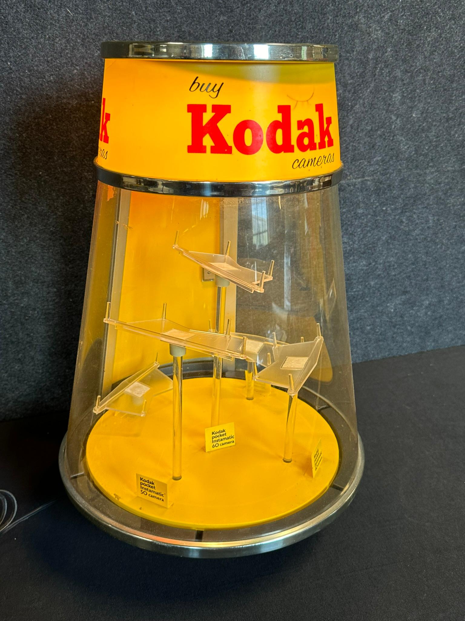 Kodak Instapocket Cameras Plastic 1960s Revolving Advertising Store Display