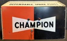 Champion Dependable Spark Plugs Metal Advertising Store Display Cabinet w/ Keys