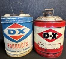 Pair DX 5 Gallon Motor Oil Cans