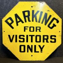 Parking For Visitors Only Single Sided Painted Metal Sign from Packard Plant In Detroit