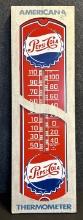 Pepsi Cola 1970s Americana Soda Pop Advertising Thermometer Sign from K-Mart NOS w/ Box