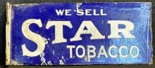Star Tobacco Early 1920s Double Sided Porcelain Avertising Flange Sign