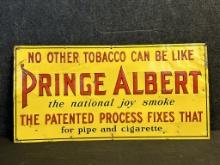 Prince Albert Pipe & Cigarette Tobacco Single Sided Tin Embossed Advertising 1930s Sign