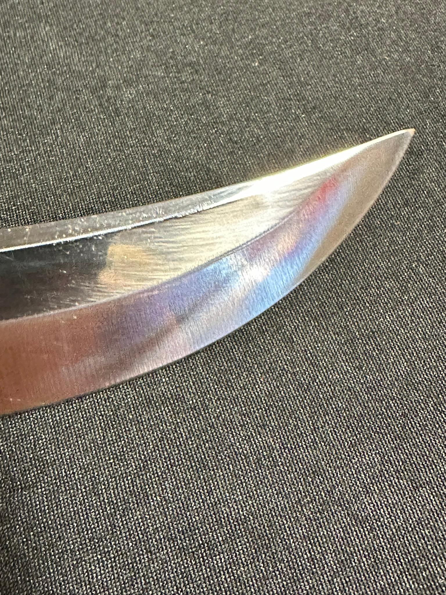 Rare J A Lone Wolf Custom Handmade Fixed Blade Bowie Knife w/ Stag Handle