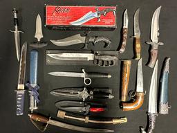 Lot 14 Collectibles Knives & Daggars: Hibben Knives Raven Fantasy Fighter, Dragon Slayer & More