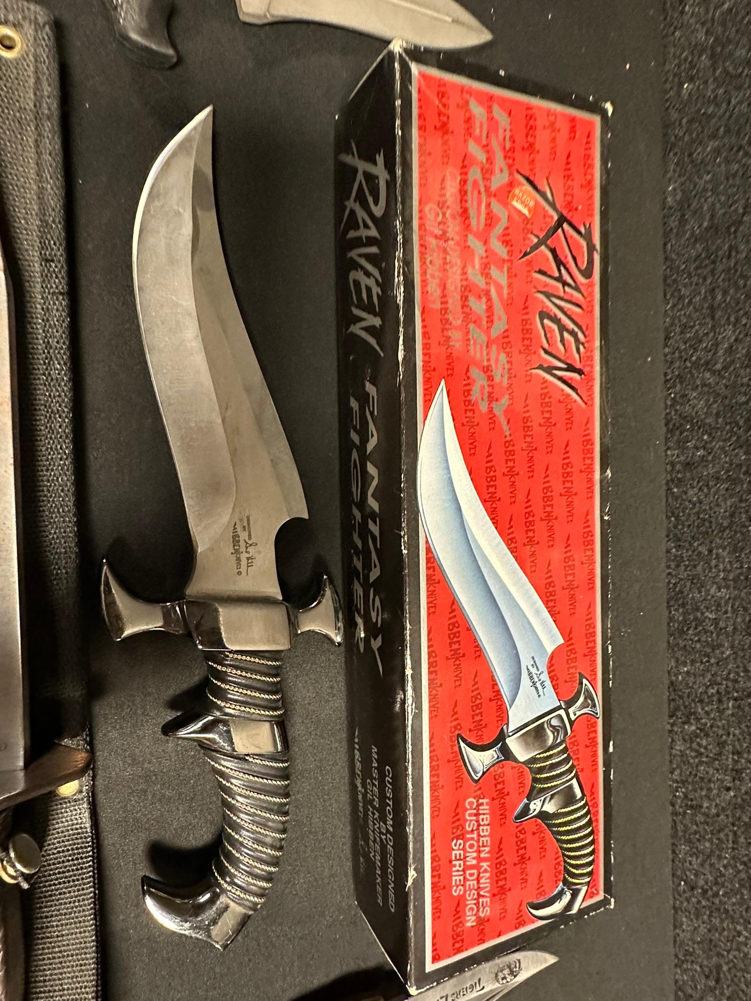 Lot 14 Collectibles Knives & Daggars: Hibben Knives Raven Fantasy Fighter, Dragon Slayer & More