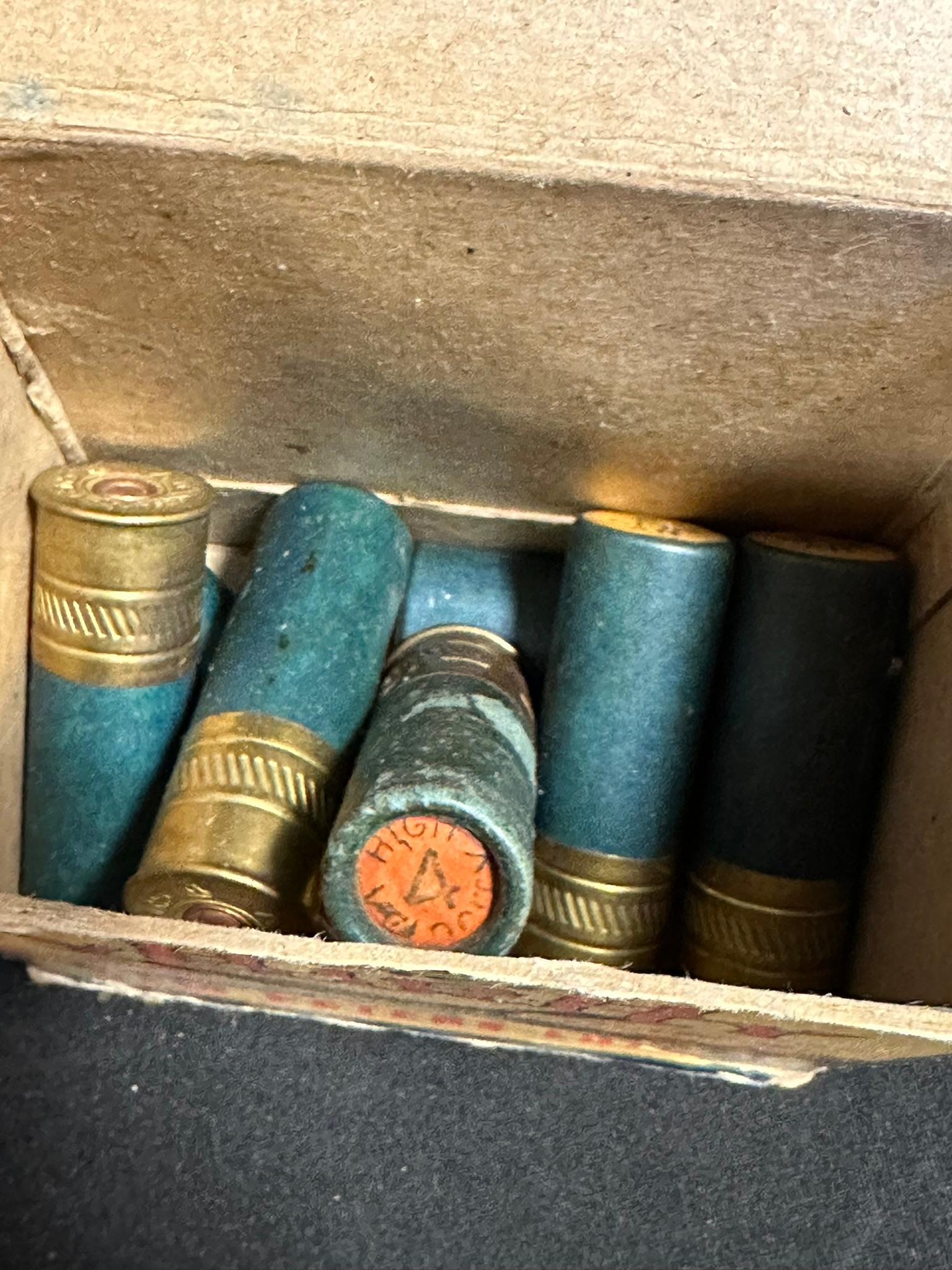 Lot 5 Vintage Early Peters Ammo Boxes: 44-40 C.F. Shot 2 Piece Box, .38 S&W 2 Piece Box, 12 GA, 2 30