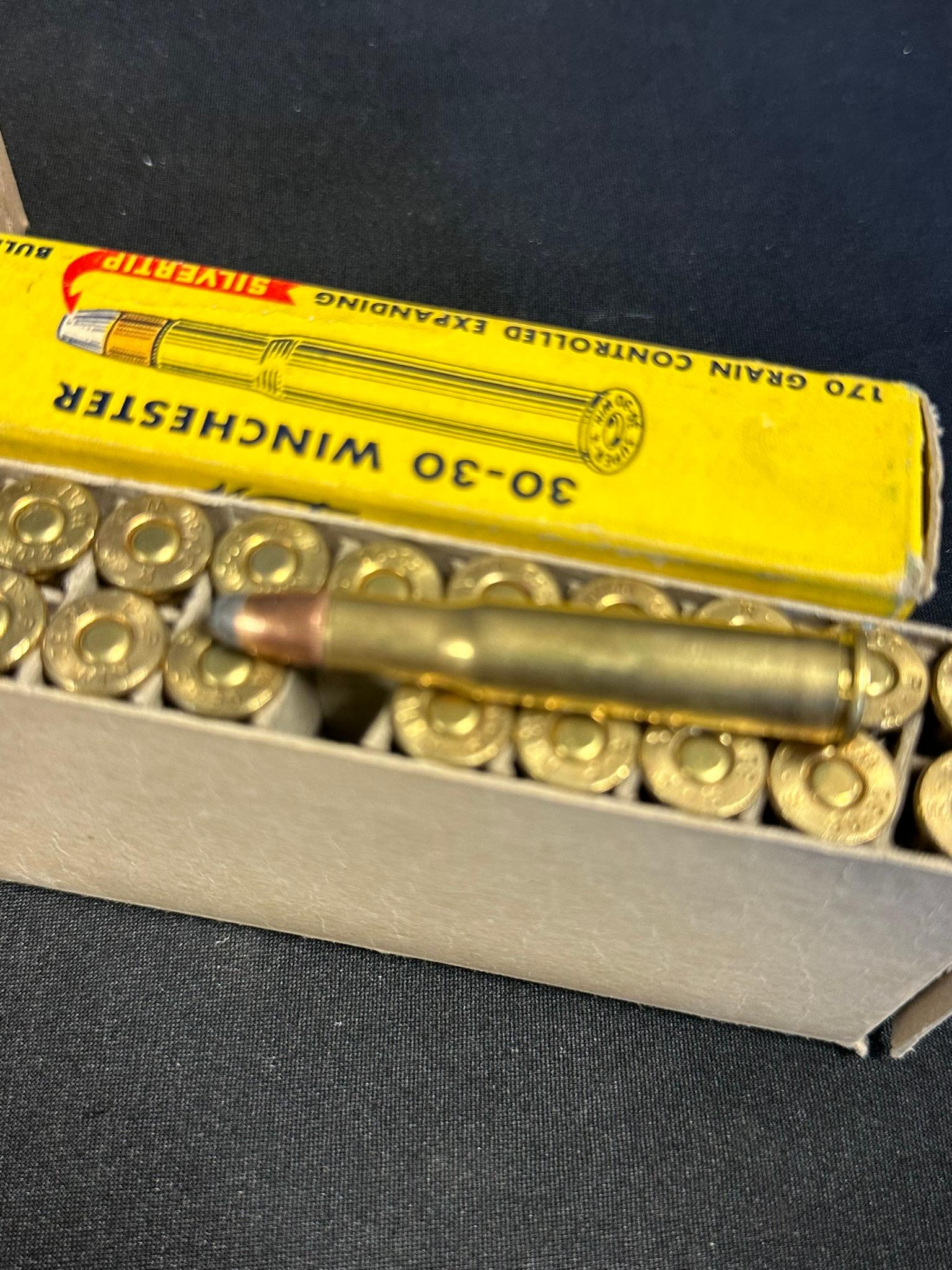 Lot 6 Full Winchester Silvertip Powerpoint & Remington 30-30 Ammo Boxes