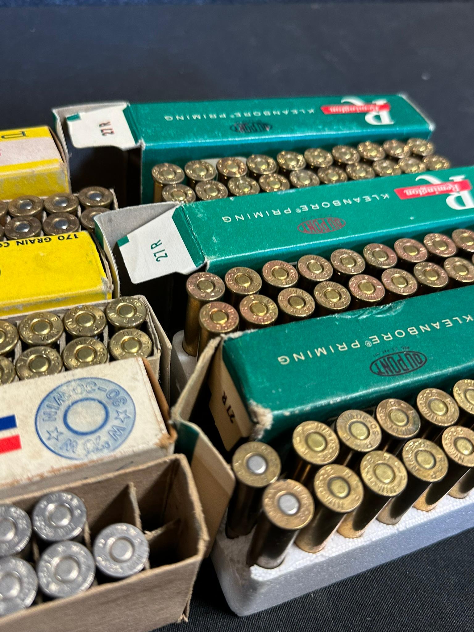 Lot 6 Full Winchester Silvertip Powerpoint & Remington 30-30 Ammo Boxes