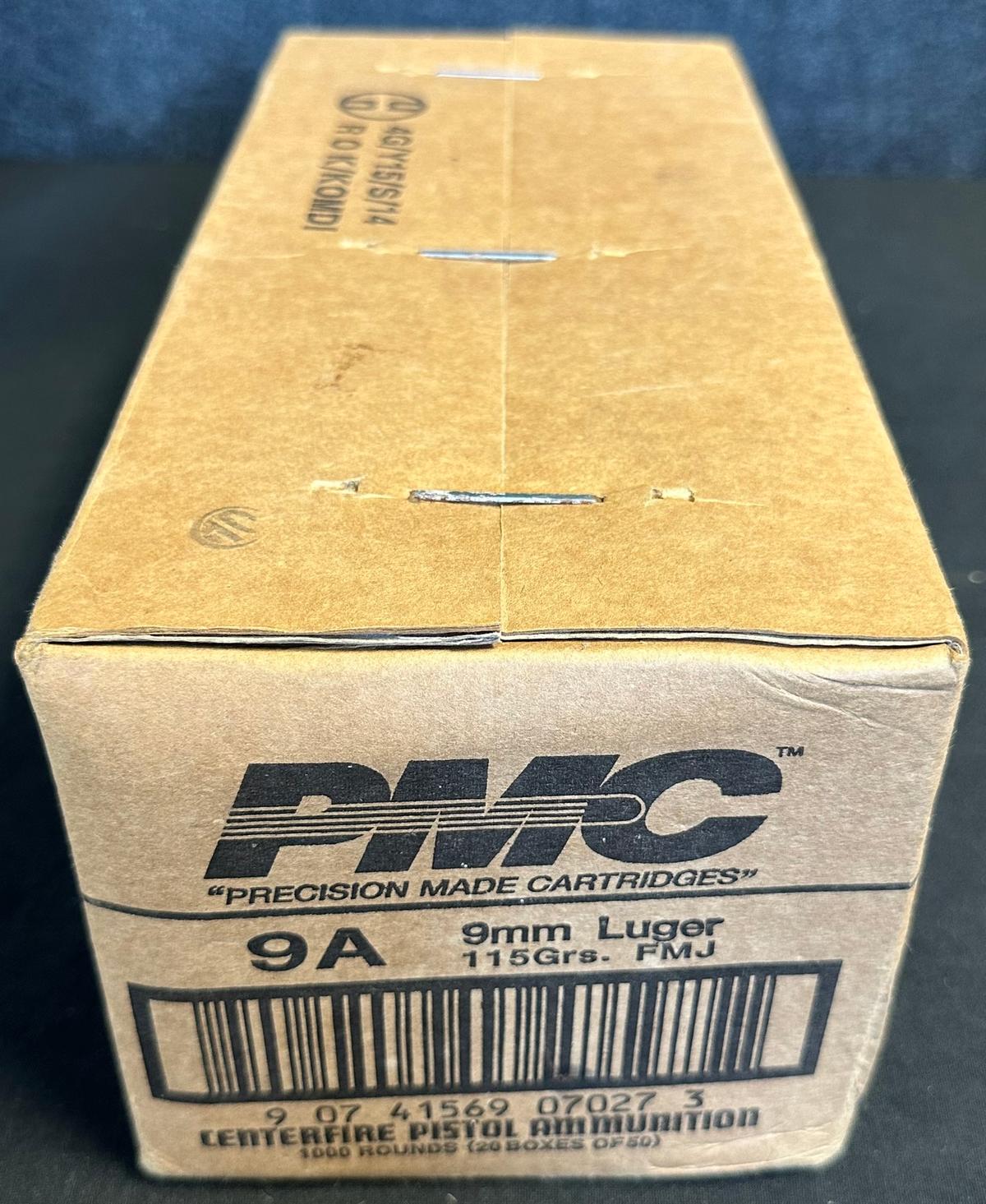 Sealed Box 1000 Rounds PMC 9MM Luger 115 Grain Ammunition
