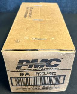 Sealed Box 1000 Rounds PMC 9MM Luger 115 Grain Ammunition