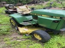 JD 318 lawn tractor, w/ rear weights, power steering and front hyraulics