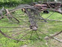 Horse drawn dump rake