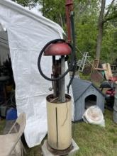 Gas pump w/ glass globe (brocken on one side)