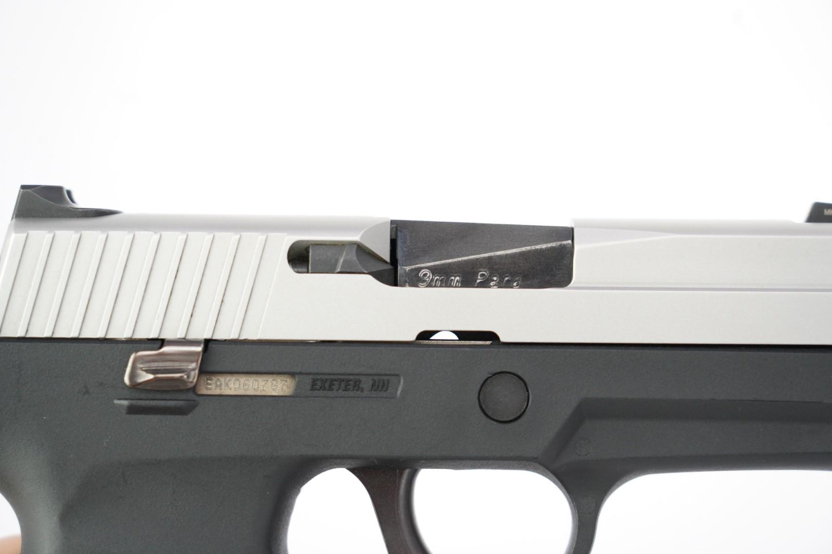 Sig Sauer Model P250 9mm 2-Tone Semi Automatic Pistol & Box