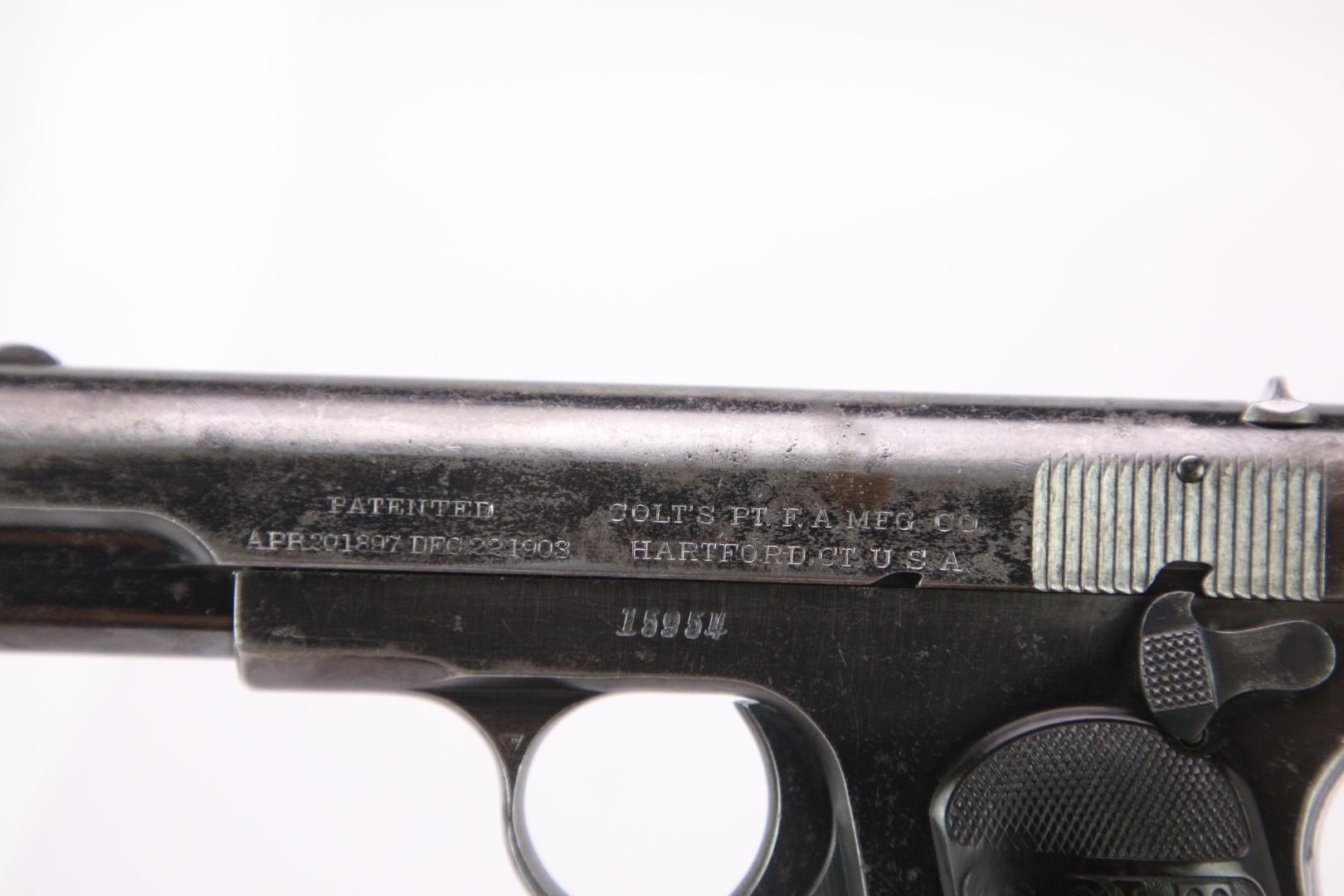 NYPD Colt Model 1908 Pocket Hammerless .380 ACP Semi Automatic Pistol & Letter