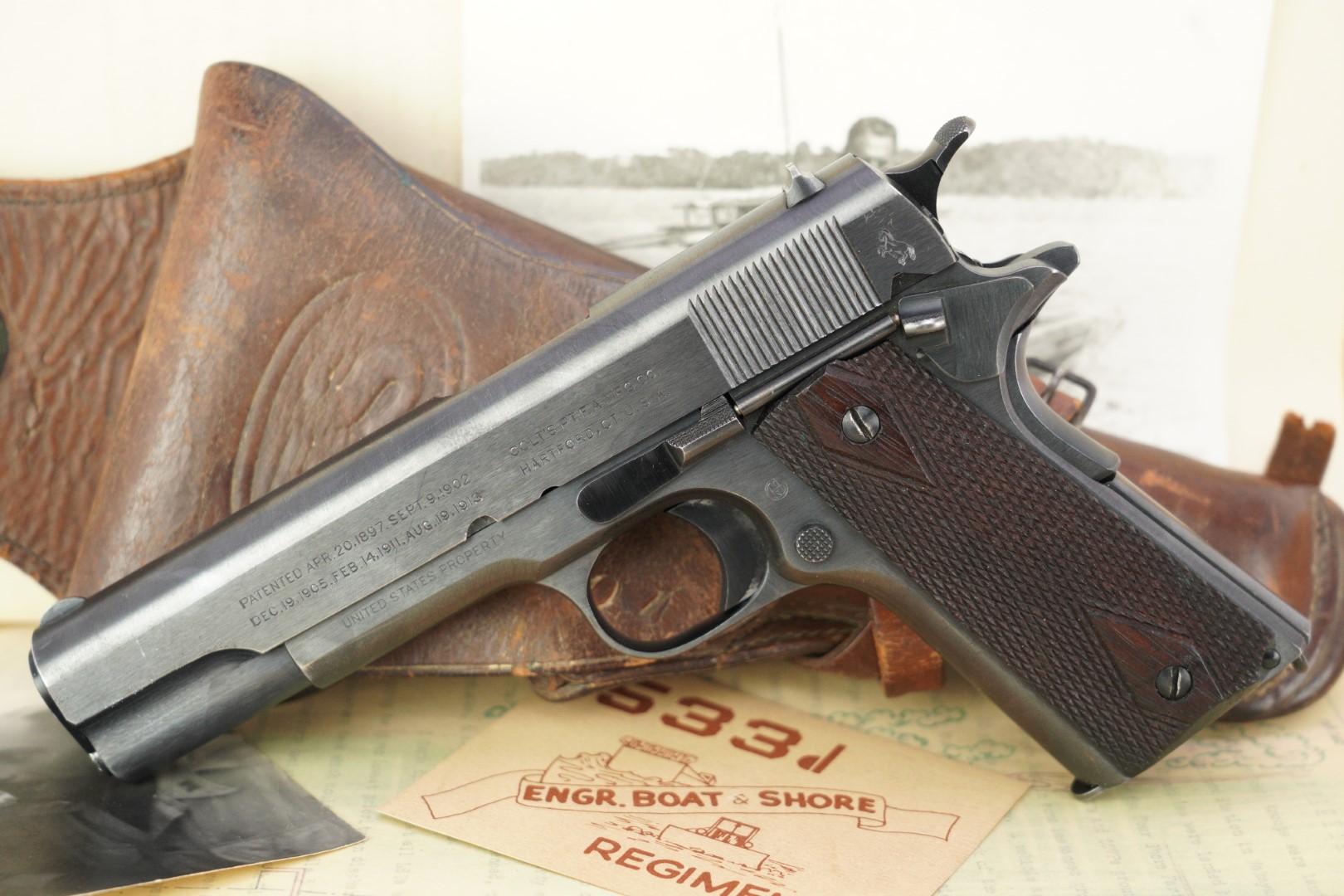 1918 WWI Colt Model of 1911 US Army with WWII Wakayama Landing Plans & Report