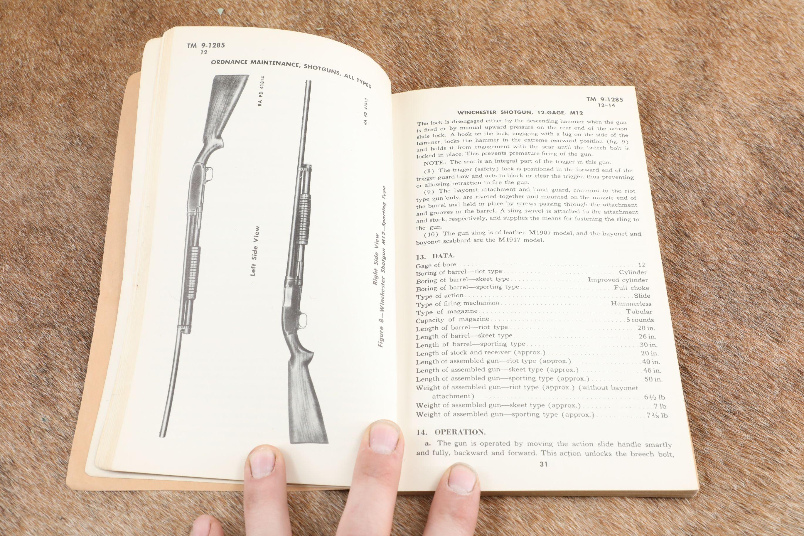 CANFIELD COLLECTION US Army WW1 WW2 1950s Weapons Manuals, M-1917 Rifle, M-1 Carbine, Shotguns