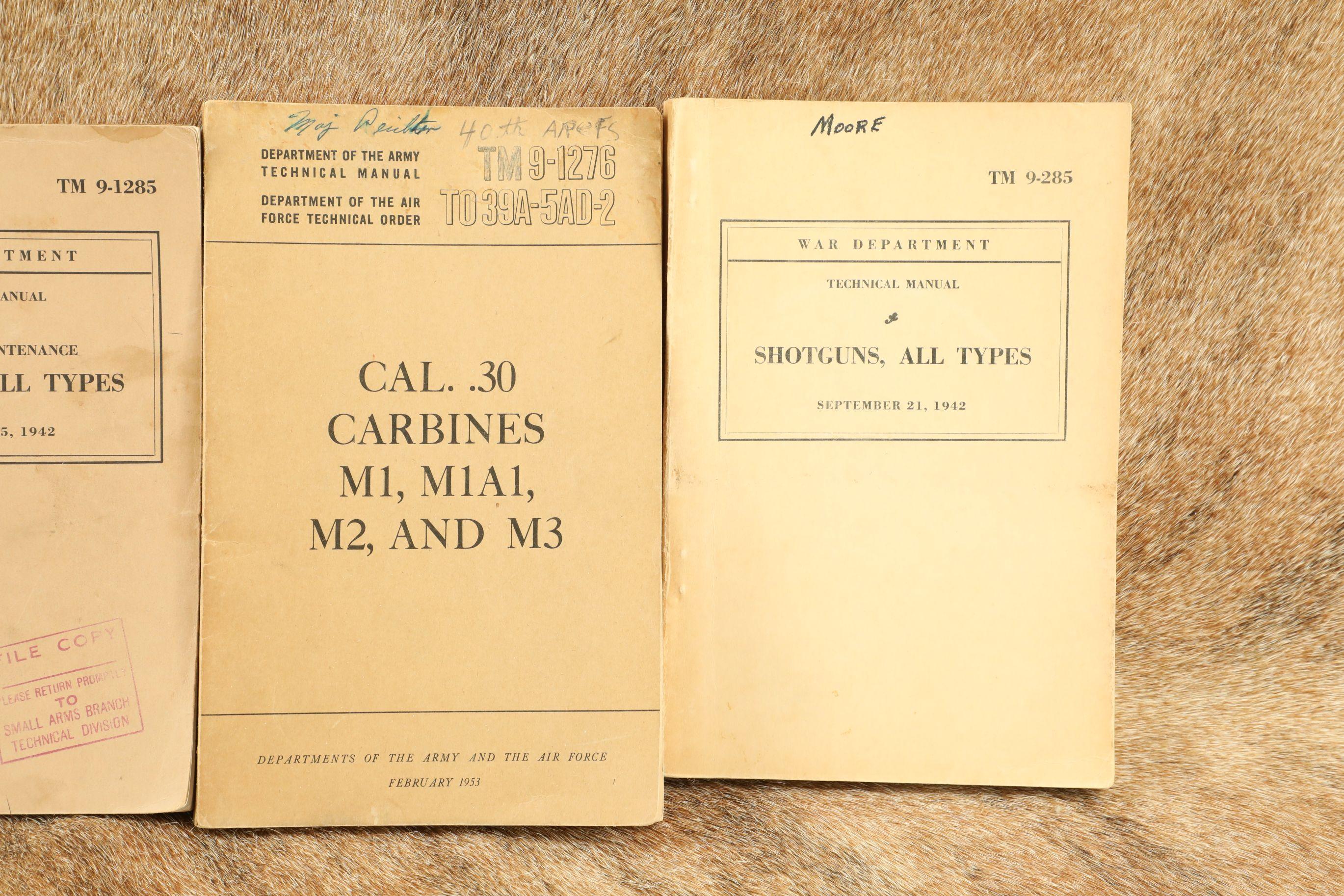 CANFIELD COLLECTION US Army WW1 WW2 1950s Weapons Manuals, M-1917 Rifle, M-1 Carbine, Shotguns