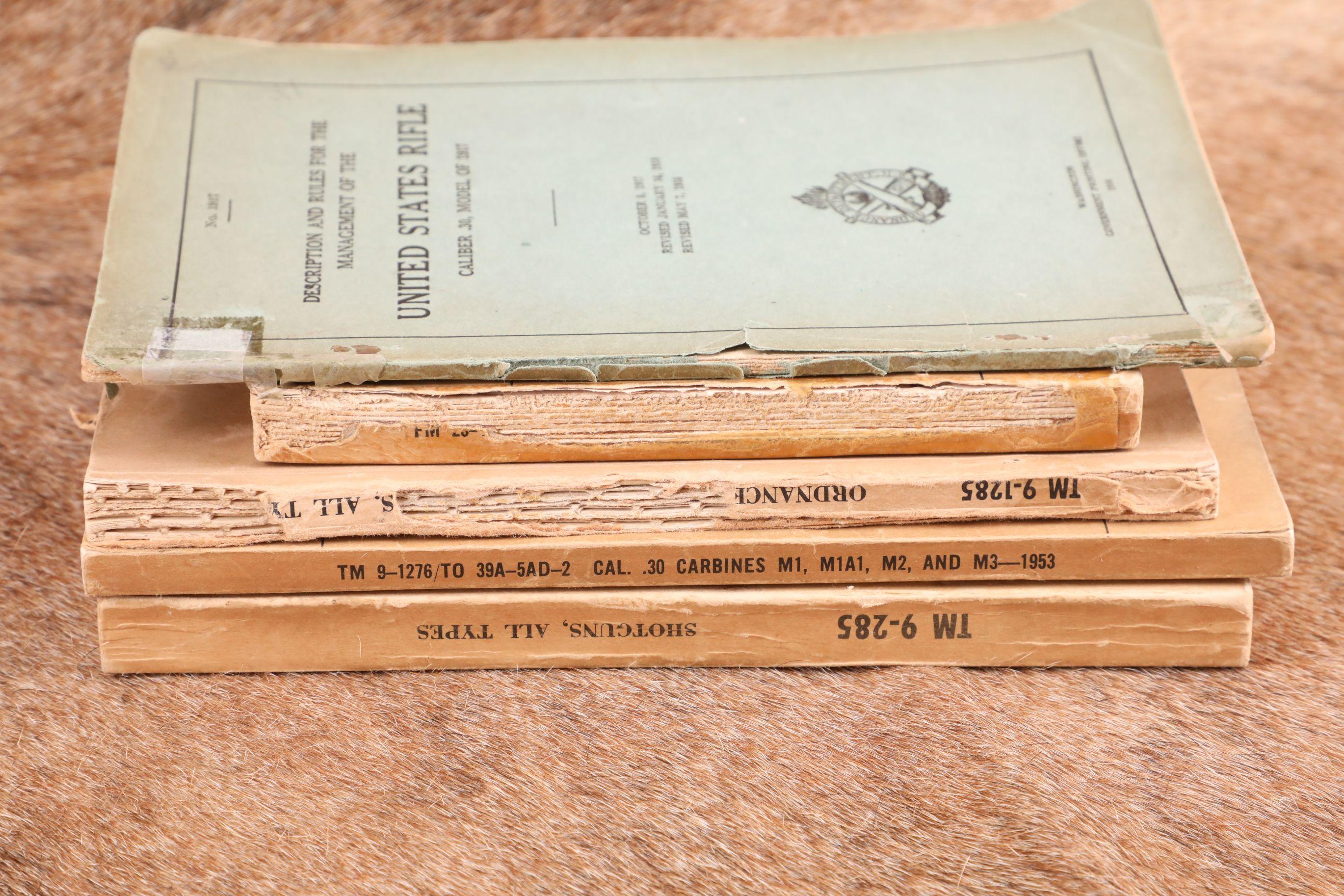CANFIELD COLLECTION US Army WW1 WW2 1950s Weapons Manuals, M-1917 Rifle, M-1 Carbine, Shotguns