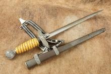 German WW2 WKC Luftwaffe Officer 2nd Model Dress Dagger W/ Sheath & Hangers