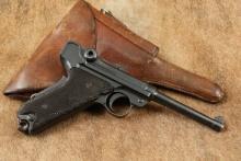 Swiss W+F Bern M06/29 1929 4 3/4" 7.65mm .30 Luger Semi-Automatic Pistol & Holster, 1943 C&R