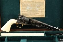 Cased Civil War William B. Ellis Engraved Colt 1860 Army 8” .44 Cal. Revolver, 1862 Antique