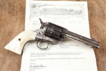 Colt 1st Generation Single Action Army SAA Nickel 4 3/4" .45 Revolver & Letter, 1903 C&R