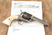 Colt 1st Generation Frontier Six Shooter SAA Nickel 4 3/4" .44-40 WCF Revolver & Letter, 1901 C&R