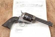 Beautiful 1st Generation Colt Single Action Army 4 3/4" .45 Revolver & Letter, 1897 Antique