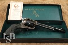 Colt Single Action Army Early 2nd Gen SAA Blued & Case Colored 7.5” .45 Revolver & Box, 1957 C&R