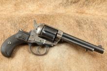 Colt Model 1877 Lightning 5" Blue & Case Colored Double Action Revolver .38 Colt, MFD 1882 Antique
