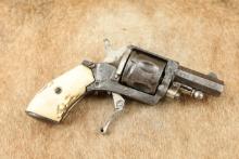 Belgian .32 Caliber Centerfire Folding Trigger Revolver Stag Antler Grips, 1893-1920s C&R