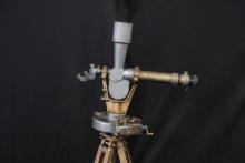 WWII Runway Surveyor Telescope M35 Herschede Clock Co. with Tripod Military Aviation Instrument