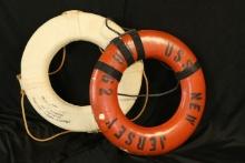 WWII Atlantic Pacific MFG Corp Life Guard Ring & USS New Jersey (BB-62) Battle Ship Life Ring