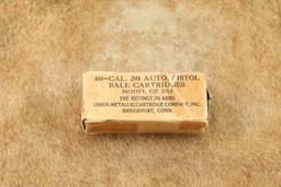 CANFIELD COLLECTION US Army WW1 Remington-UMC Box of 40x .30 Auto Pedersen Device Cartridges