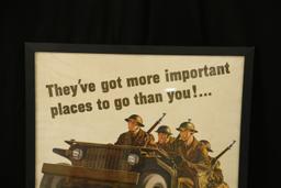 WWII Save Rubber Poster Walter Richards War Effort Jeep Tire Check Propaganda