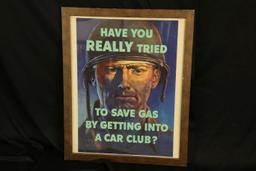 WWII-Era “Have You REALLY Tried a Car Club?” Gas Rationing Propaganda Poster