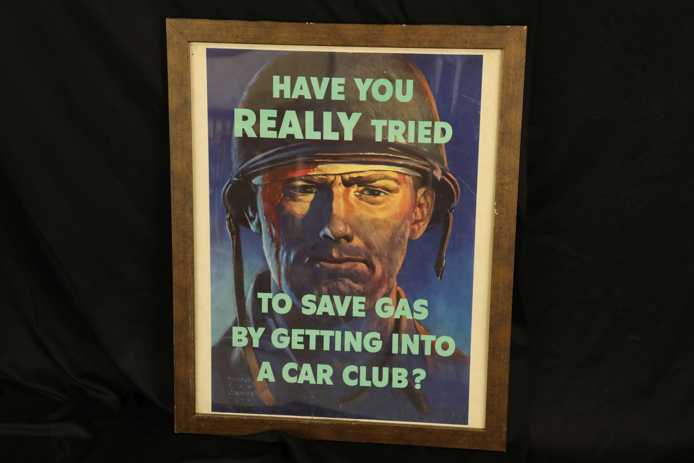 WWII-Era “Have You REALLY Tried a Car Club?” Gas Rationing Propaganda Poster