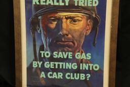 WWII-Era “Have You REALLY Tried a Car Club?” Gas Rationing Propaganda Poster