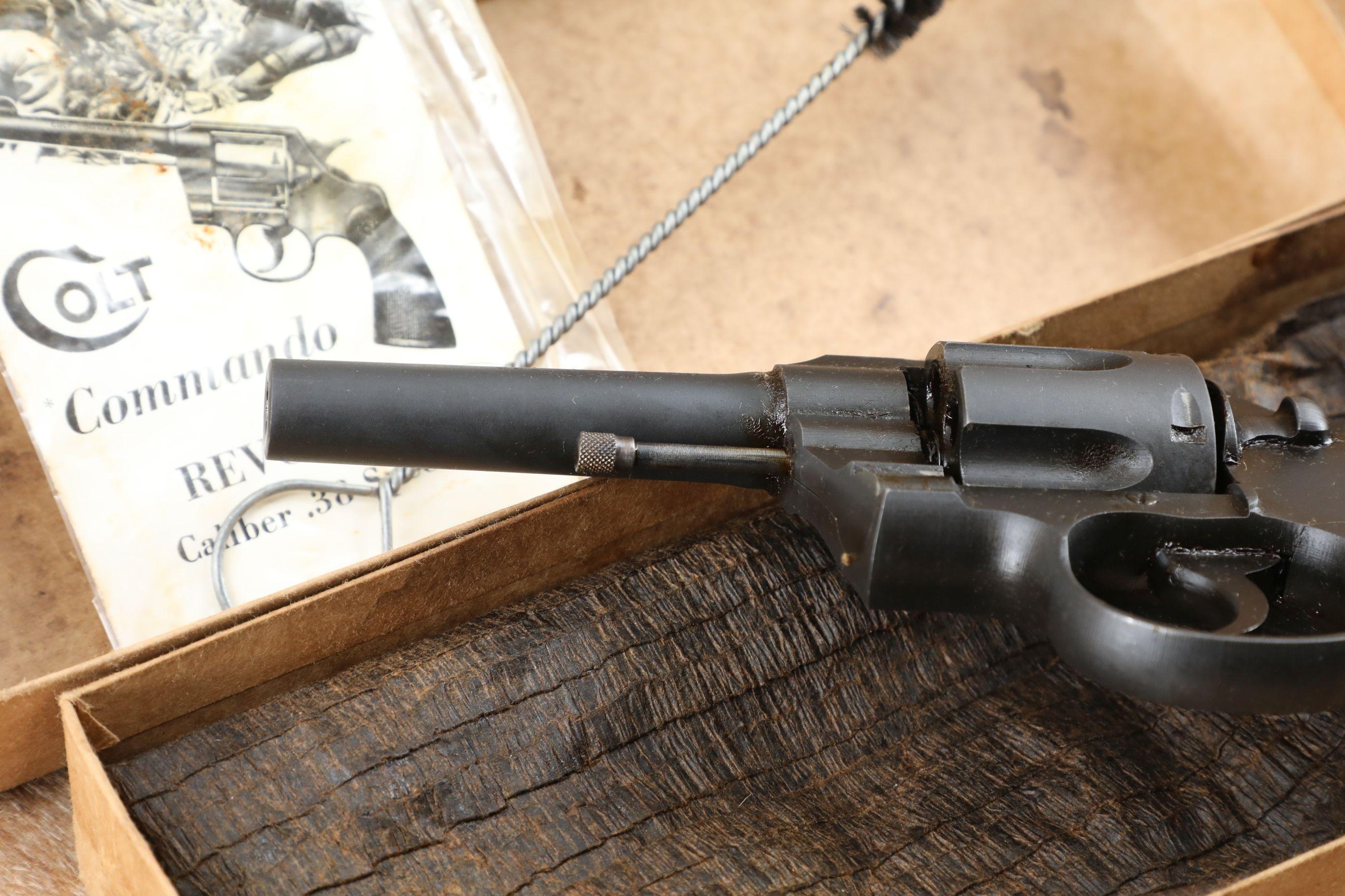 1/300 Massachusetts National Guard WWII Colt Commando 4" .38 Special Revolver & Box, 1942 C&R