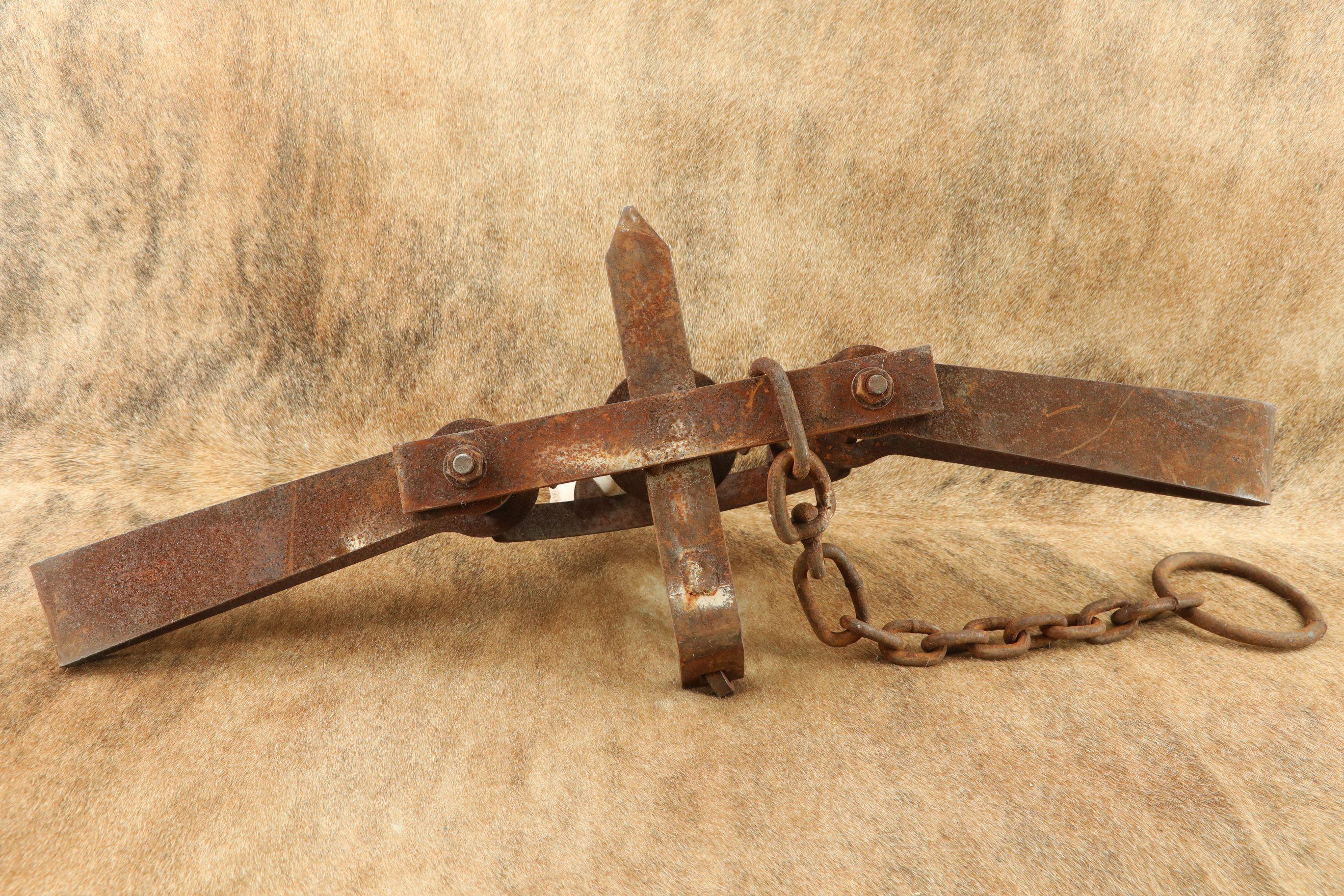 Modern Made Rusty 35" x 13" Cast Iron Bear Trap